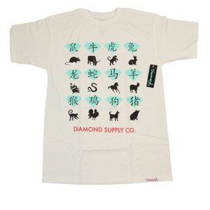 Diamond supply co, t-shirt medium size/short sleeve tee/white color with graphic
